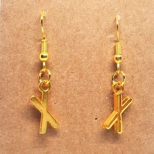 7/$10 X Initial Earrings, New